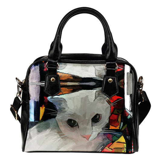 Art Cat Shoulder Handbag Cat Handbag
